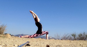 Yoga pose, lunge in hollywood