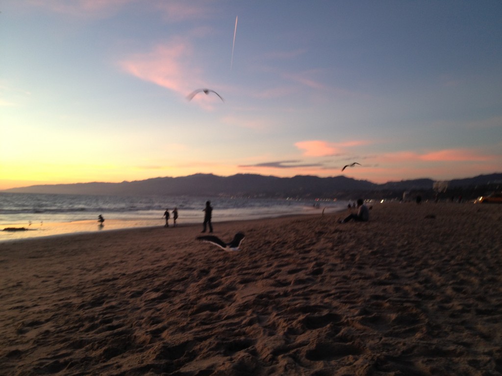 Sunset at Santa Monica, overlooking Malibu, LA